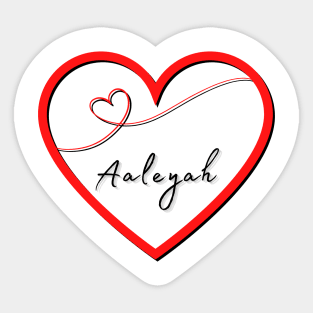 AALEYAH Name Shirt in Heart Sticker